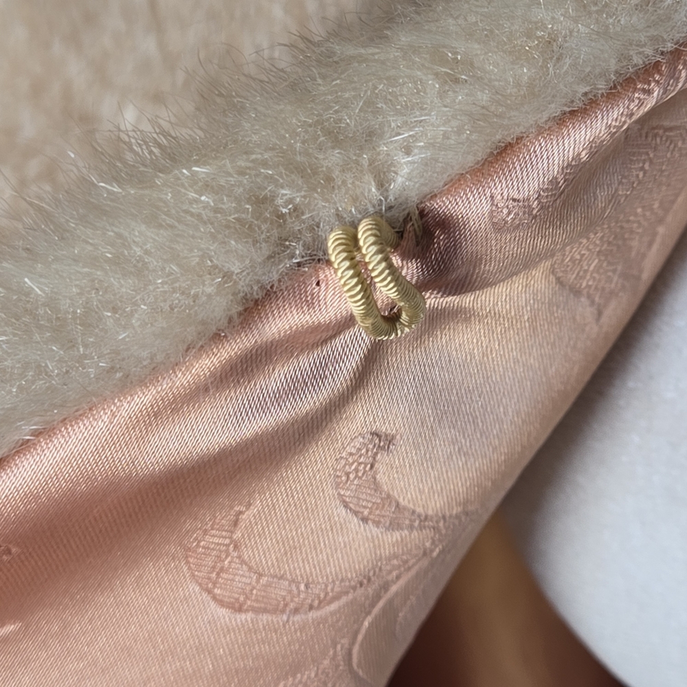 Vtg 50s 60s Regina Glenara Glenoit Faux Mink Fur Cape Tan Brown Luxury Old Money - Picture 4 of 12